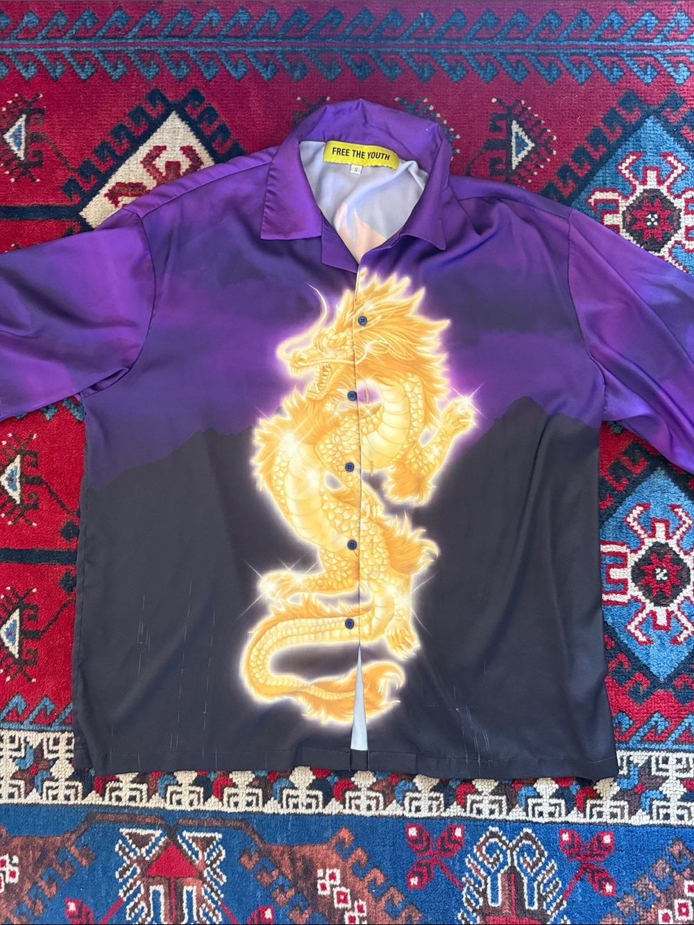 FREE THE YOUTH AFRICA Purple & Black Dragon Shirt